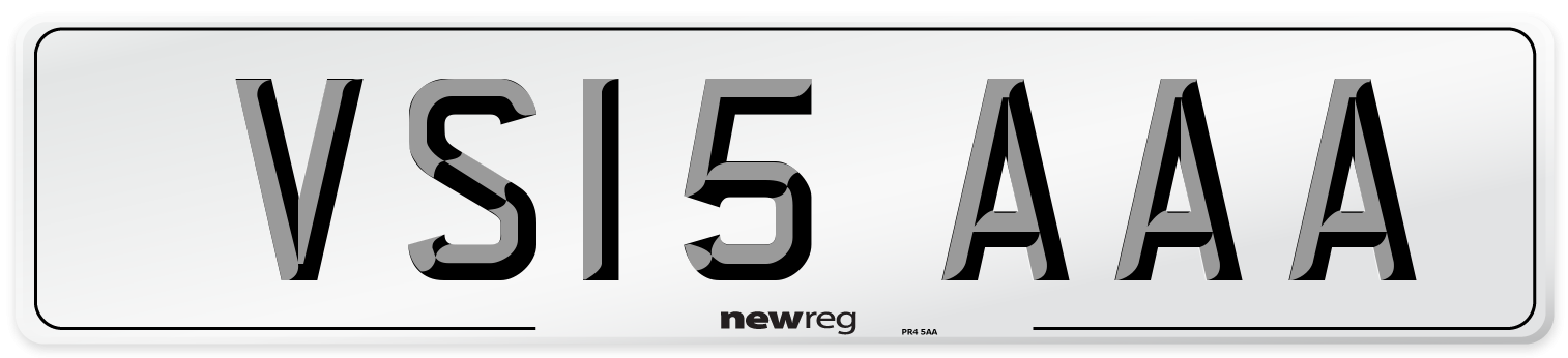 VS15 AAA Number Plate from New Reg